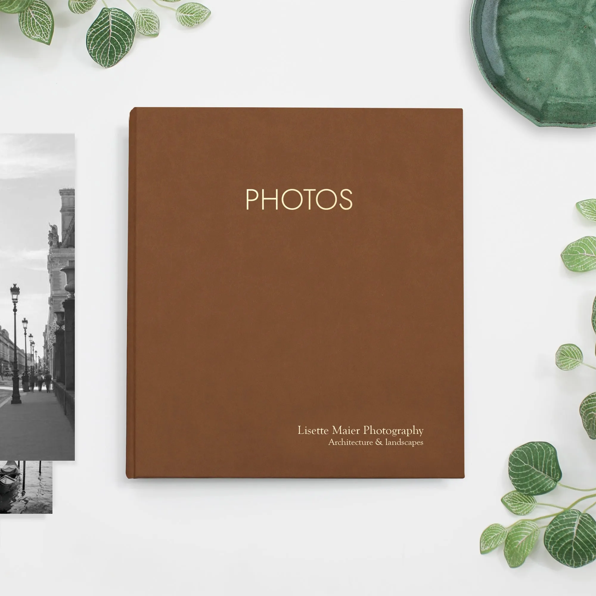 Large Photo Binder For 8x10 Photos | Cover: Light Brown Vegan Leather | Available Personalized