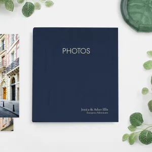 Large Photo Binder For 8x10 Photos | Cover: Navy Silk | Available Personalized