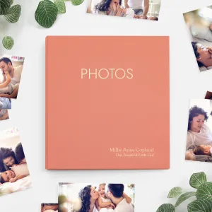 Medium Photo Binder For 4x6 Photos | Cover: Coral Cotton | Available Personalized