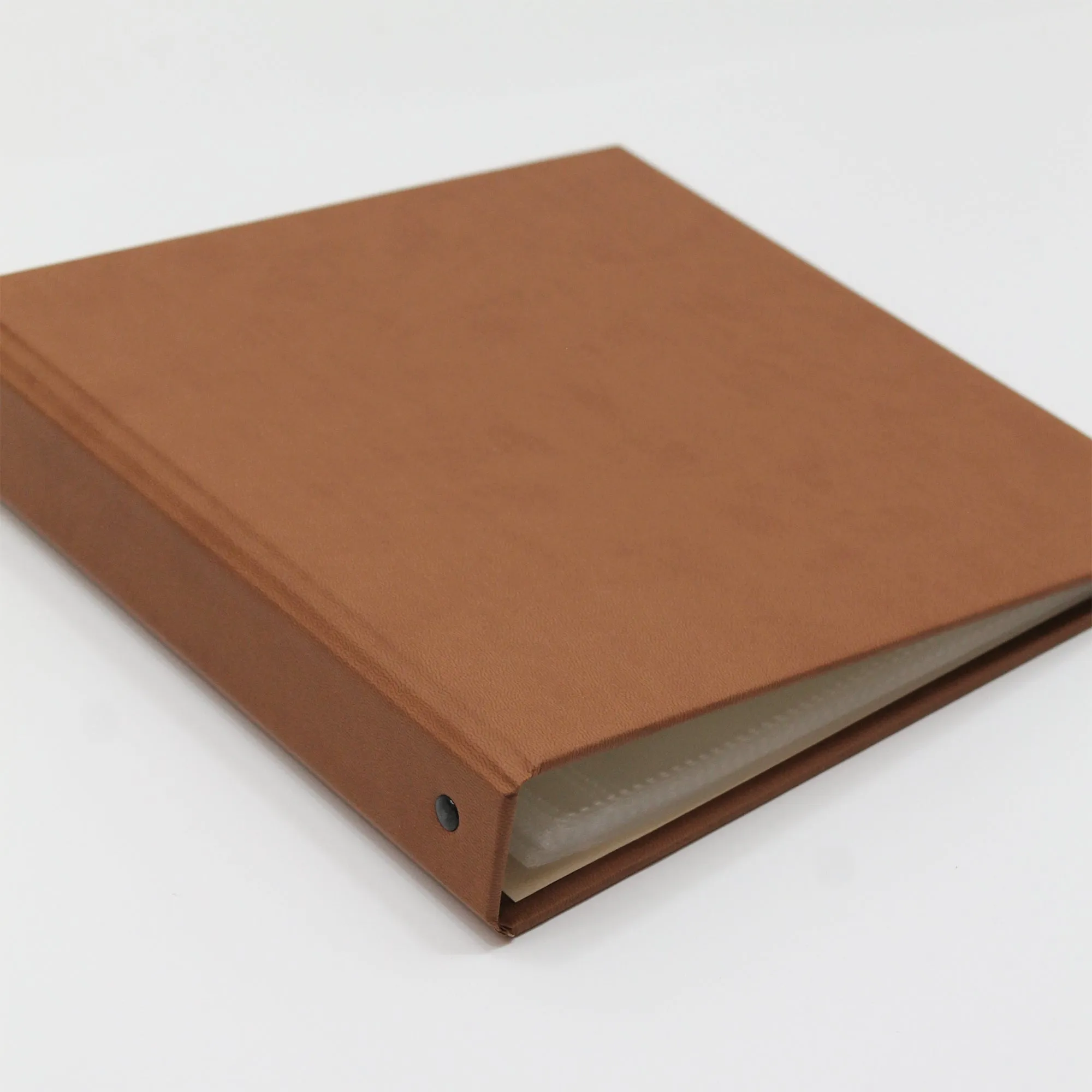 Medium Photo Binder For 4x6 Photos | Cover: Light Brown Vegan Leather | Available Personalized