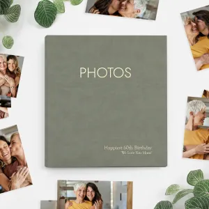 Medium Photo Binder For 4x6 Photos | Cover: Moss Vegan Leather | Available Personalized