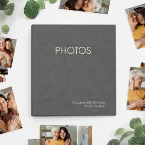 Medium Photo Binder For 4x6 Photos | Cover: Slate Vegan Leather | Available Personalized