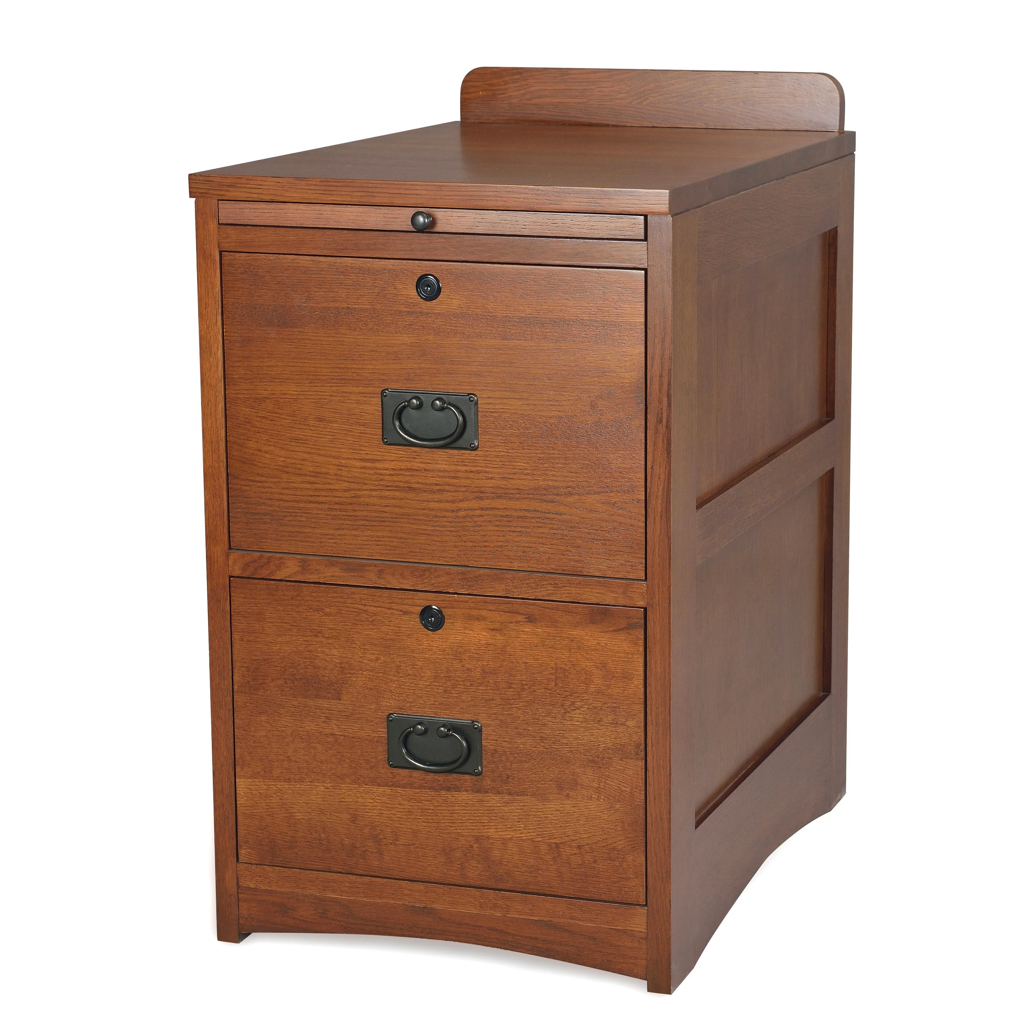 Mission Oak 2 Drawer File Cabinet w/ Writing Tray - MC