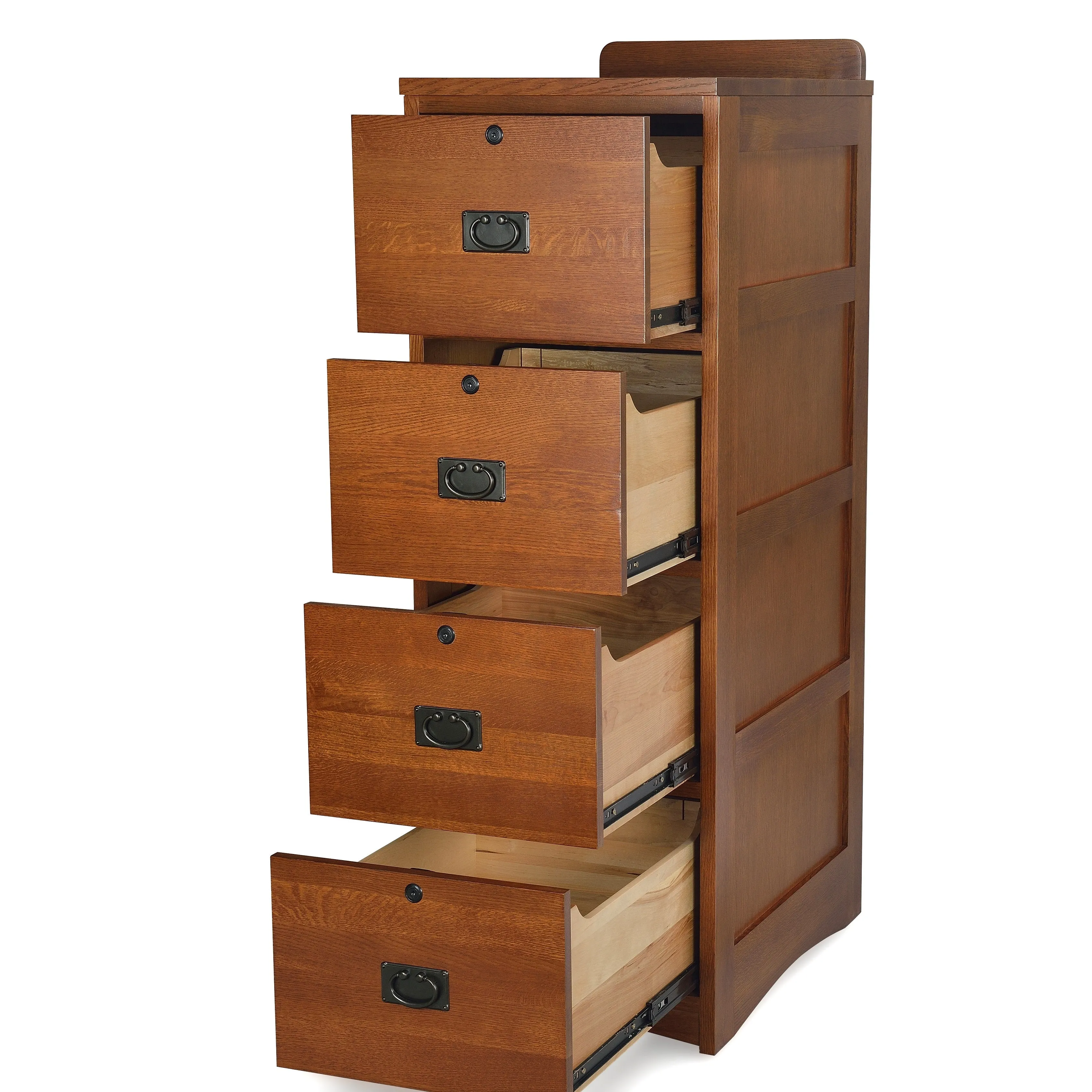 Mission Solid Oak 4 Drawer File Cabinet - Options Available