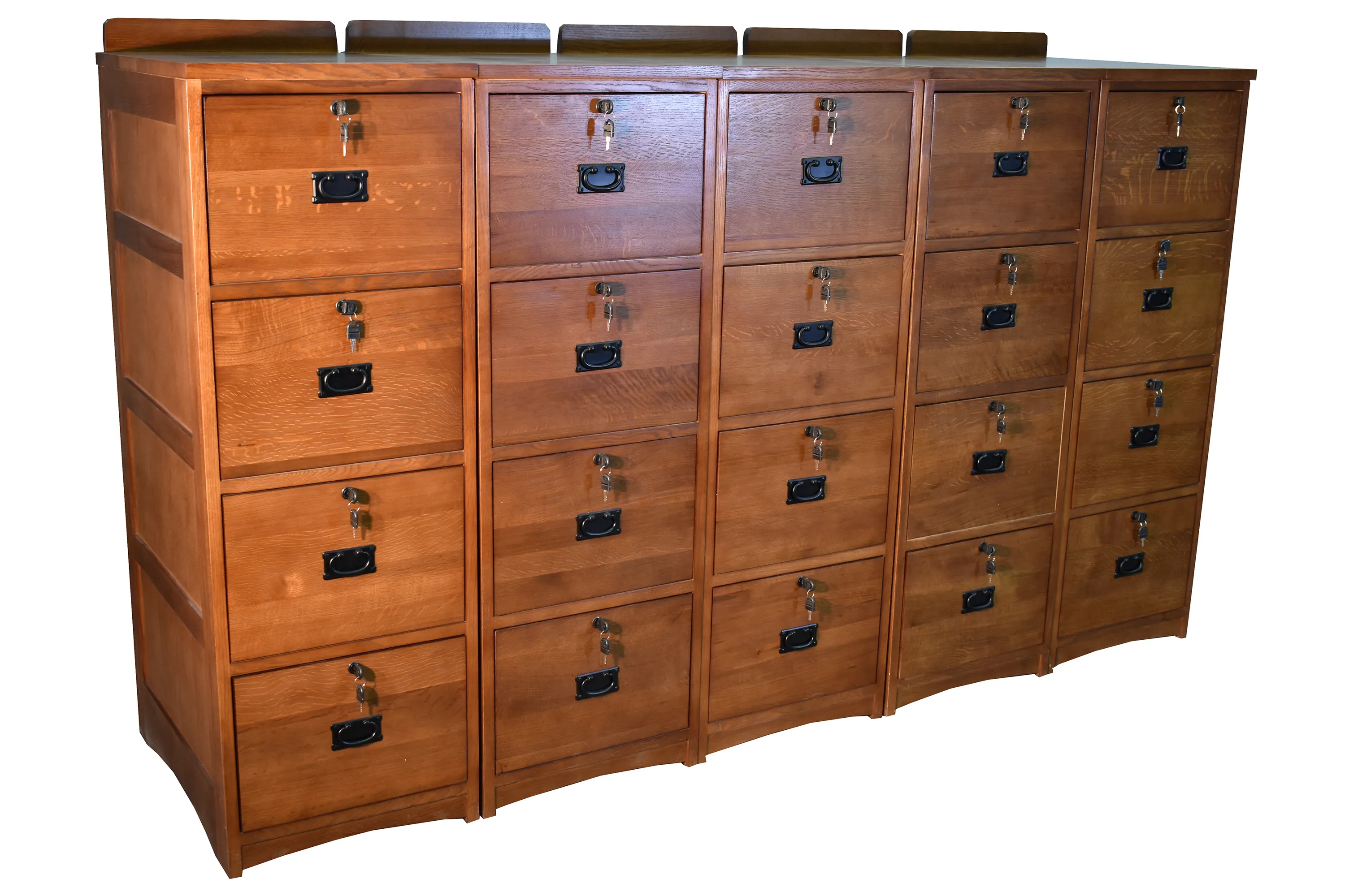 Mission Solid Oak 4 Drawer File Cabinet