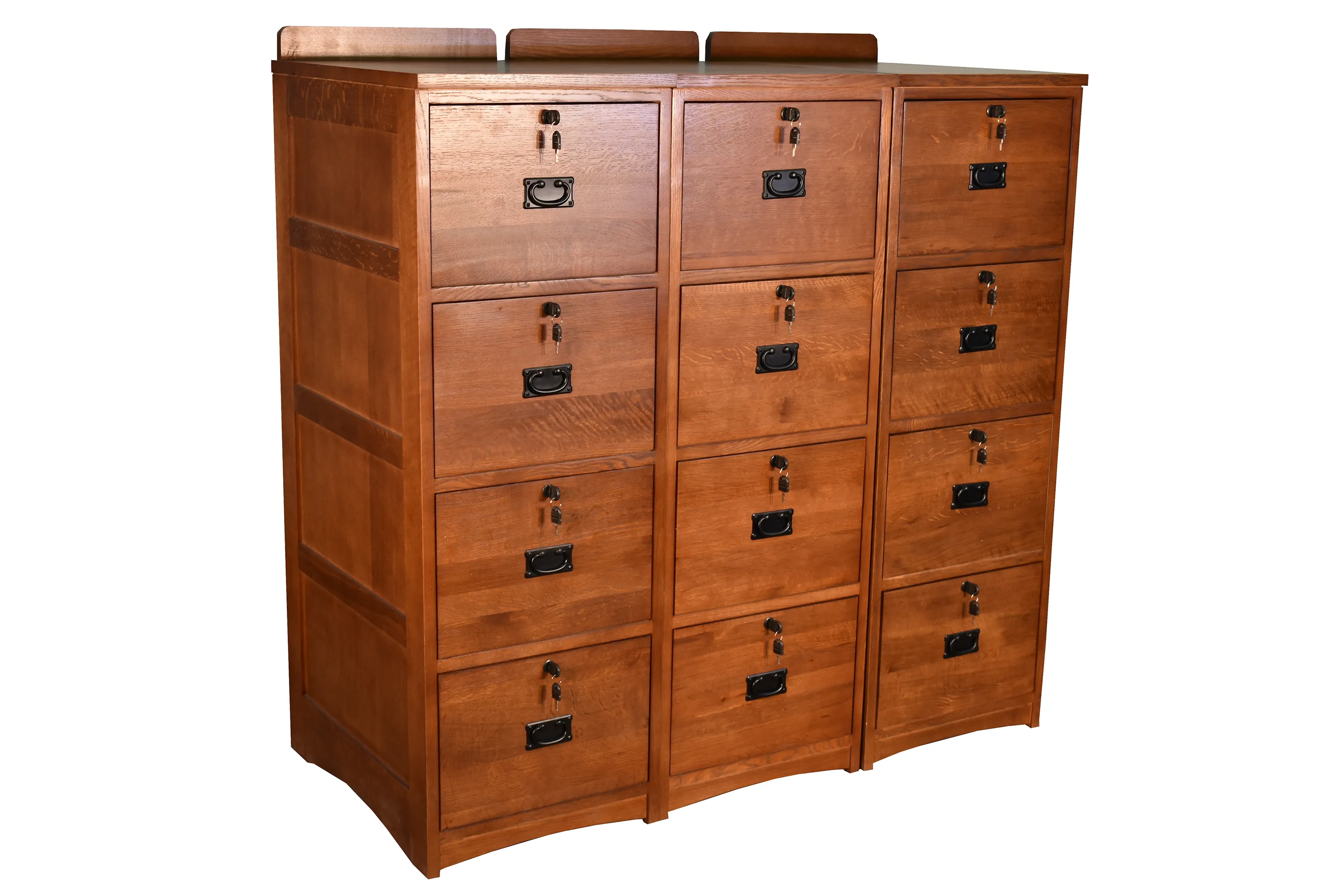 Mission Solid Oak 4 Drawer File Cabinet