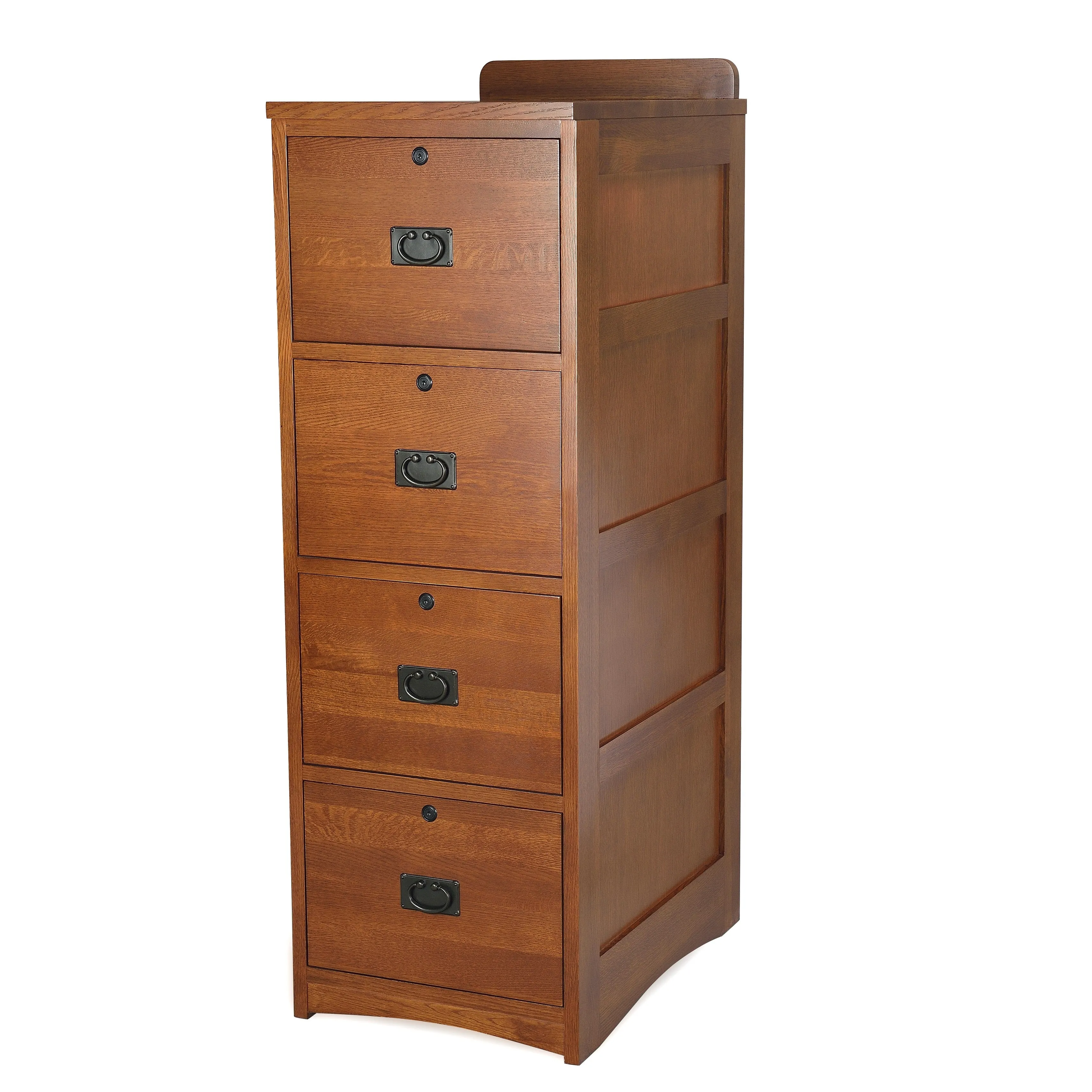 Mission Solid Oak 4 Drawer File Cabinet