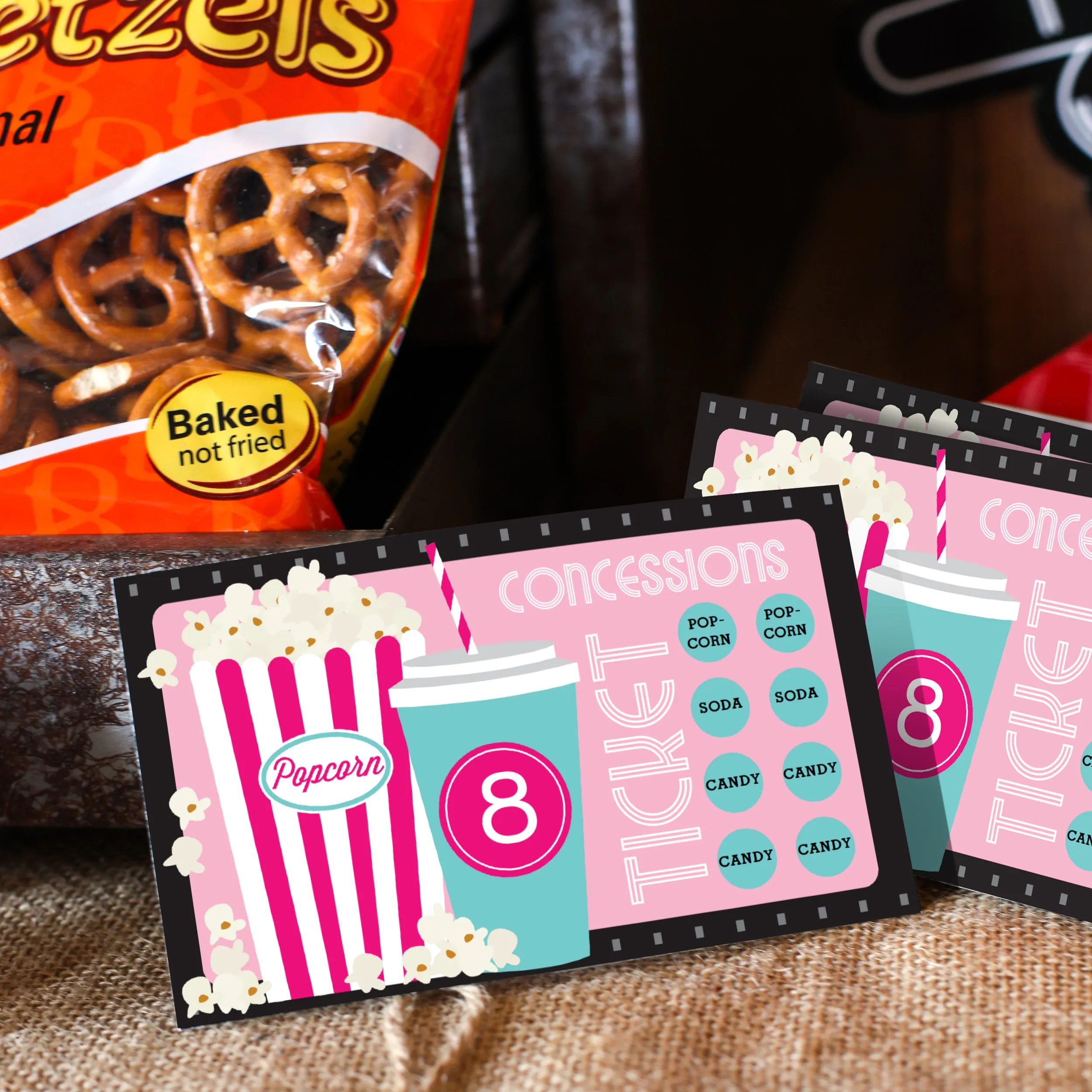 Movie Night Party Concession Stand | Girls Movie Night Candy and Soda Store