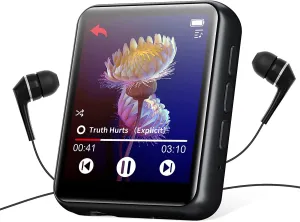 MP3 Player with Bluetooth 5.0, 16GB Portable High Fidelity Lossless Sound Quality Music Player, Full Touchscreen MP3 Player with Speaker, FM Radio, Recording, Pedometer, E-Book, Support up to 128GB