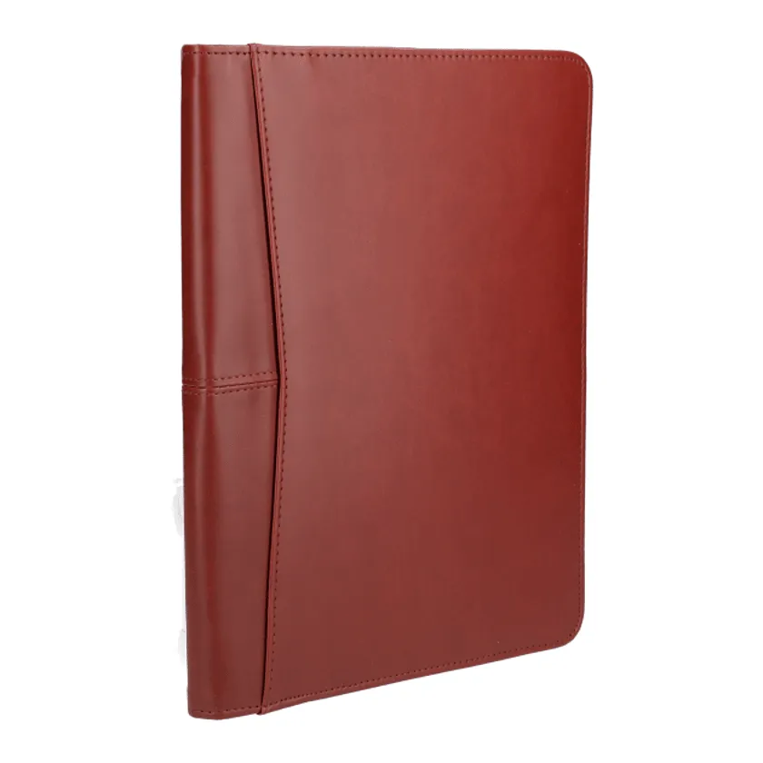 Pedova Zippered UltraHyde Branded Padfolios, Terra Cotta