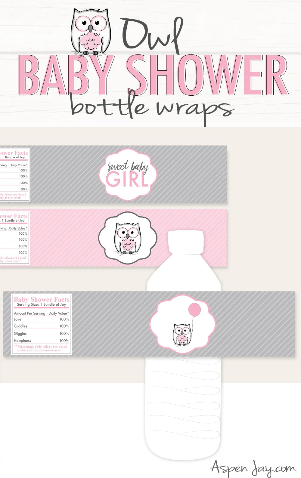 Pink Owl Bottle Labels