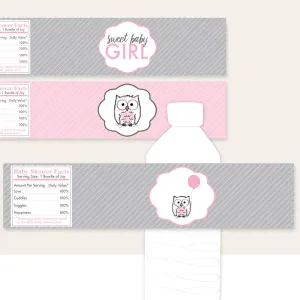 Pink Owl Bottle Labels