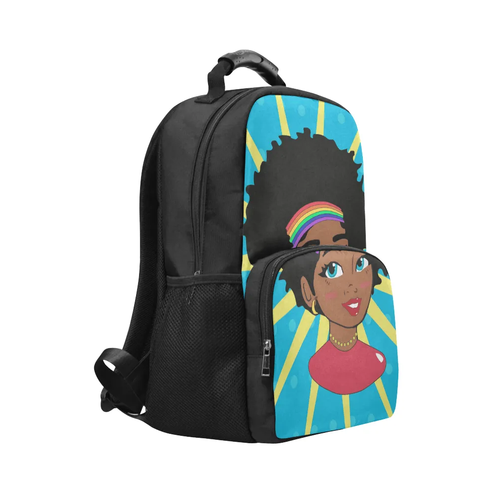 Pop Starburst Afro Diva Adult Casual Laptop Bookbag