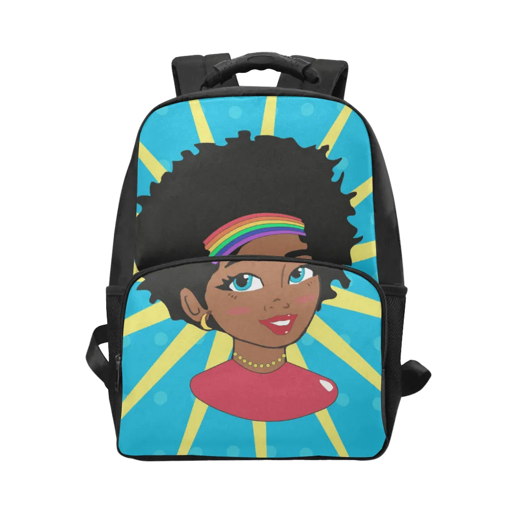 Pop Starburst Afro Diva Adult Casual Laptop Bookbag