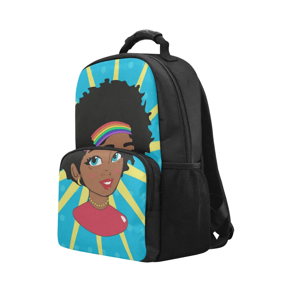 Pop Starburst Afro Diva Adult Casual Laptop Bookbag