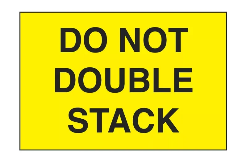 "Do Not Double Stack" Label - Fluorescent Yellow, 3 x 5"