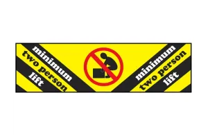 "Minimum Two Person Lift" Label - 2 x 8"