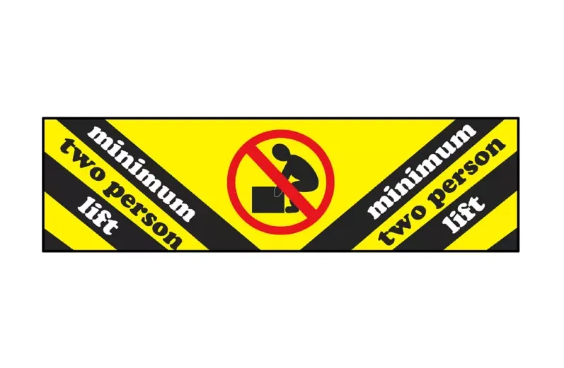 "Minimum Two Person Lift" Label - 2 x 8"