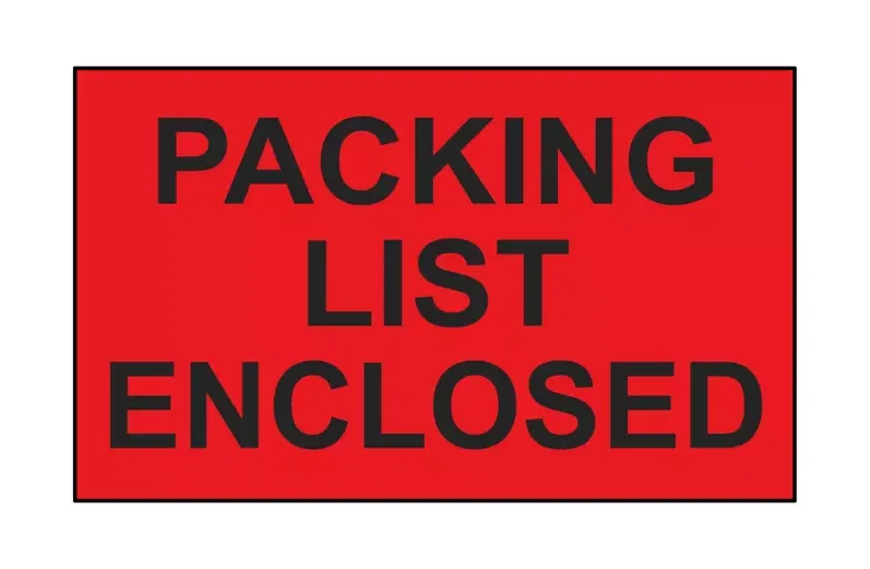 "Packing List Enclosed" Label - 3 x 5"