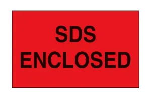 "SDS Enclosed" Label - 3 x 5"