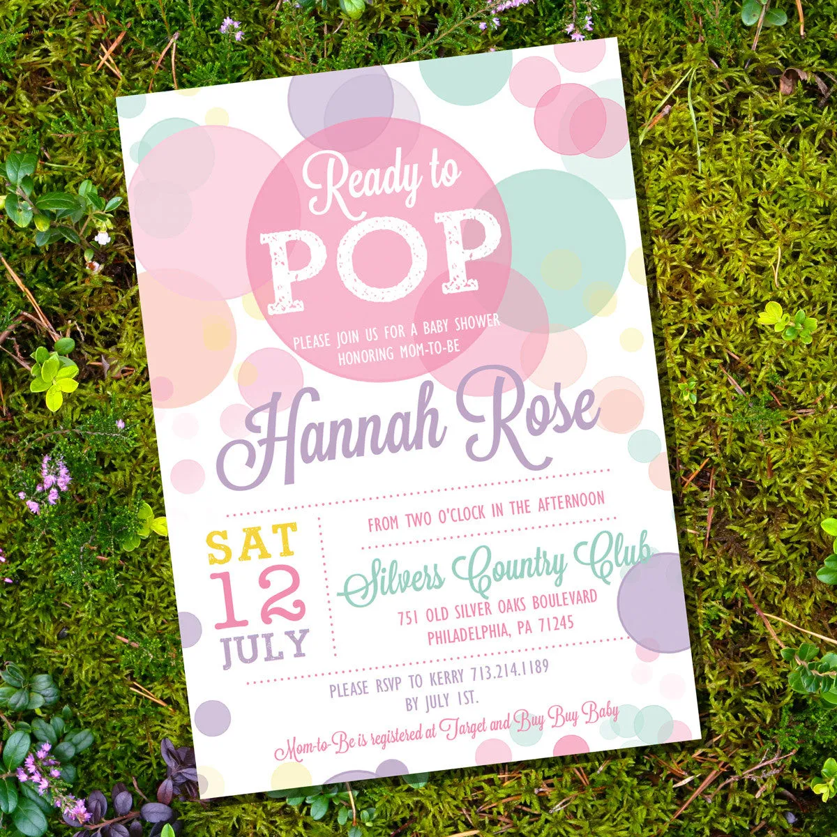 Ready To Pop Baby Shower Decorations For A Girl | Girl Baby Shower Invitation