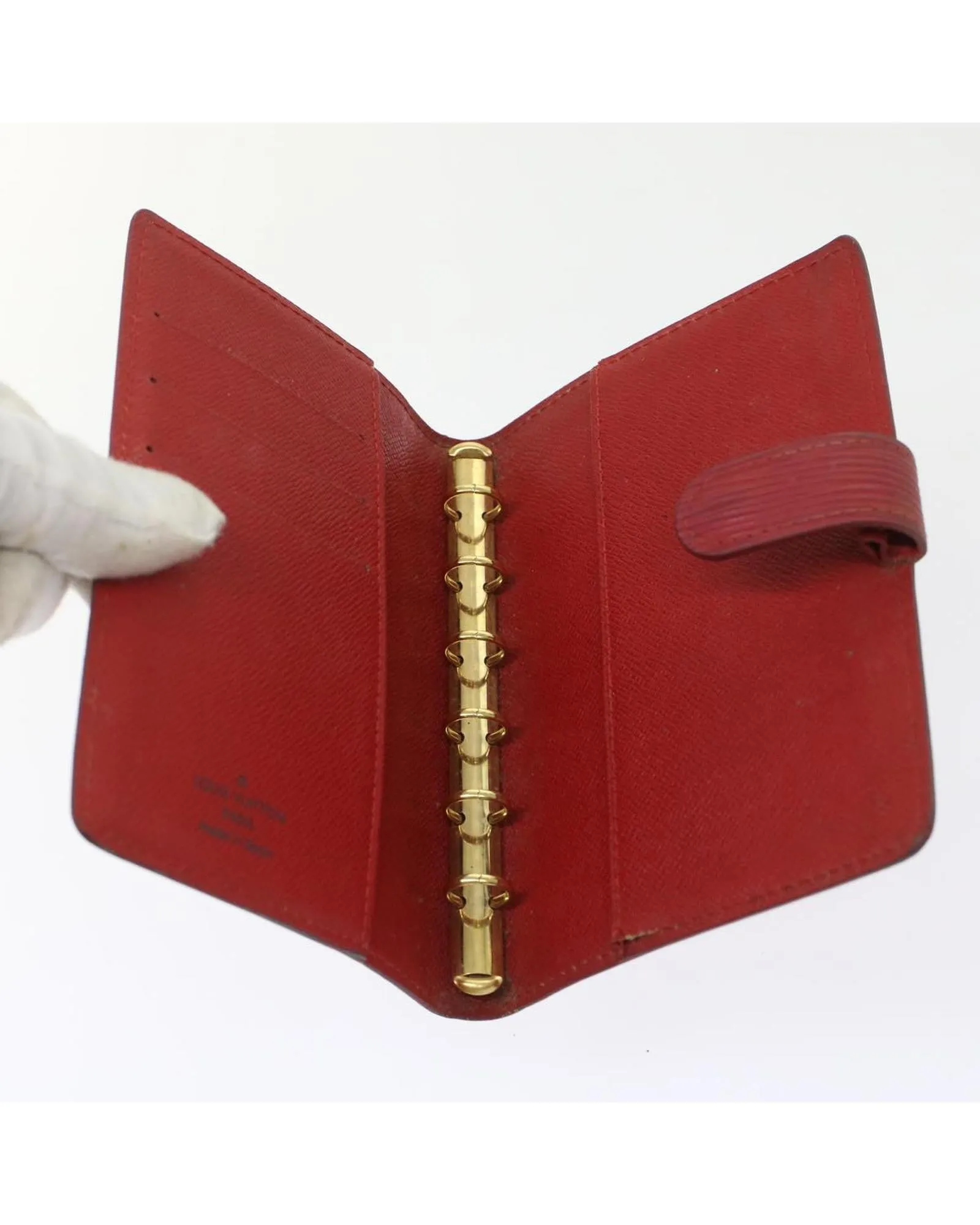 Red Epi Leather Day Planner Cover - LV Auth