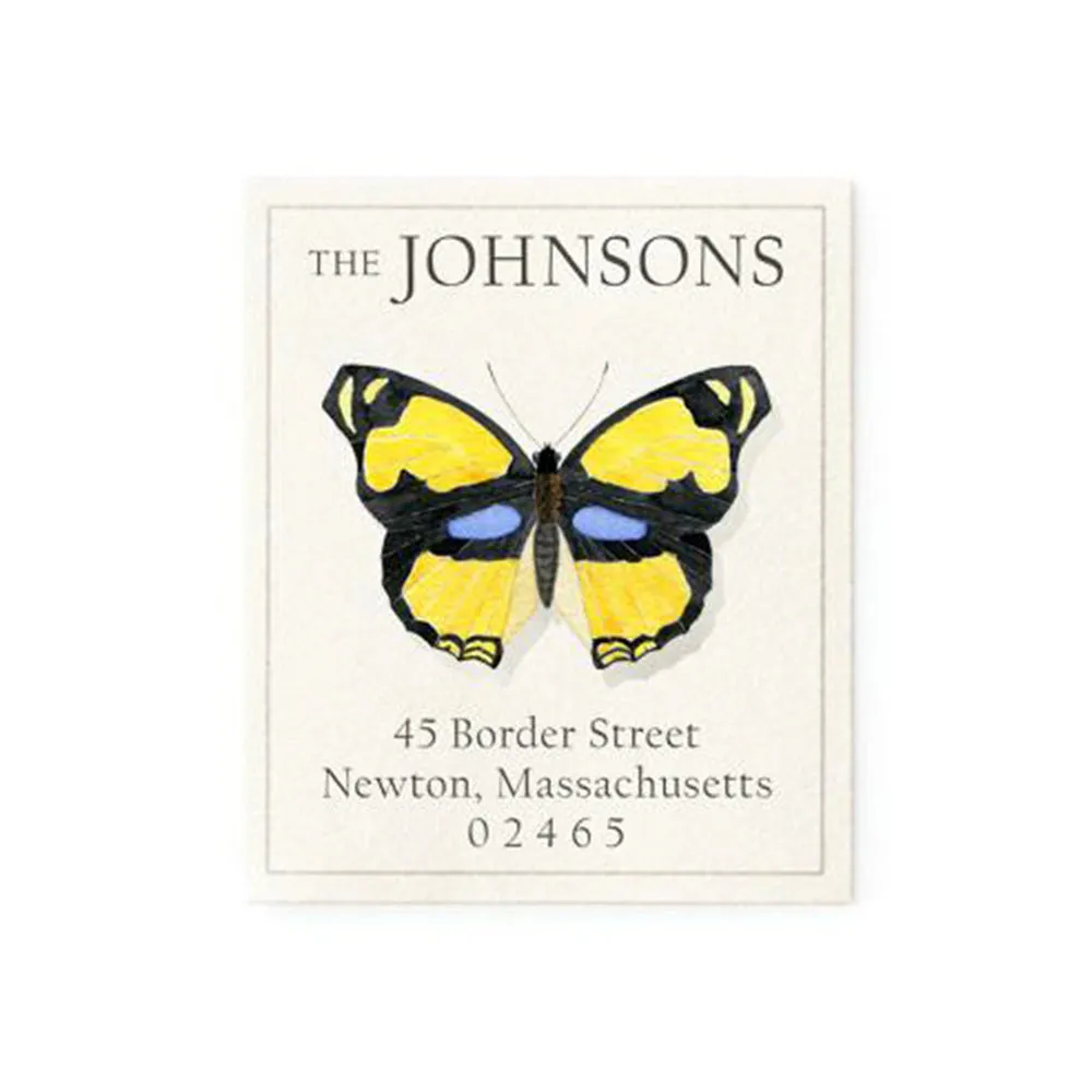 Return Address Label Butterfly