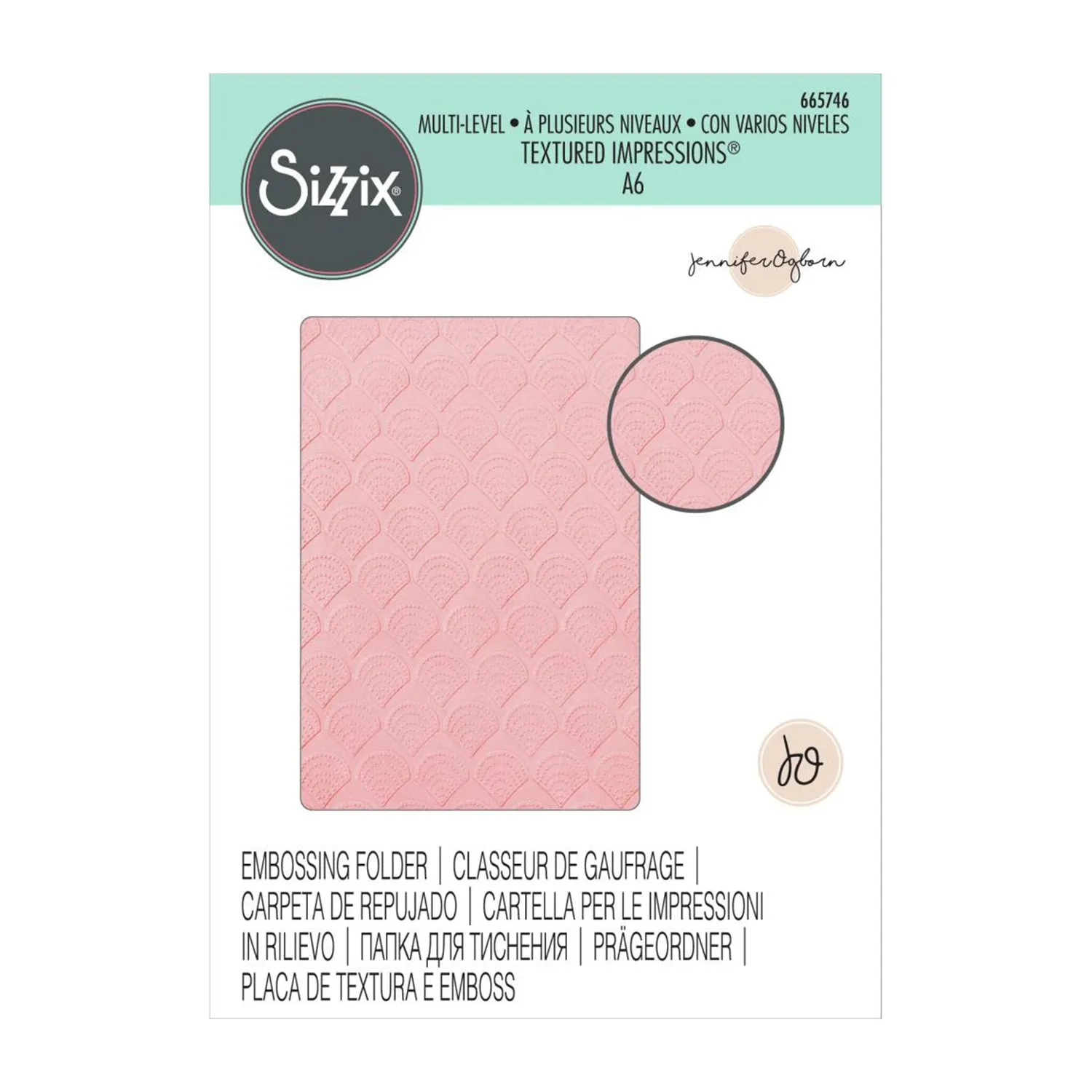 Sizzix Multi-Level Textured Impressions Embossing Folder - Fan Tiles By Jennifer Ogborn*