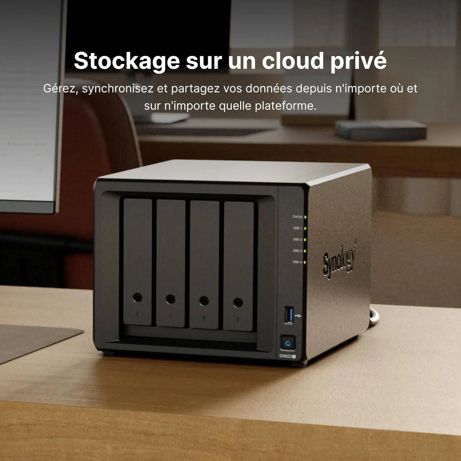 Synology DS923  4-Bay Diskstation NAS (AMD Ryzen™ 4 Threads R1600 Dual-Core 4GB Ram 2xRJ-45 1GbE LAN-Port)