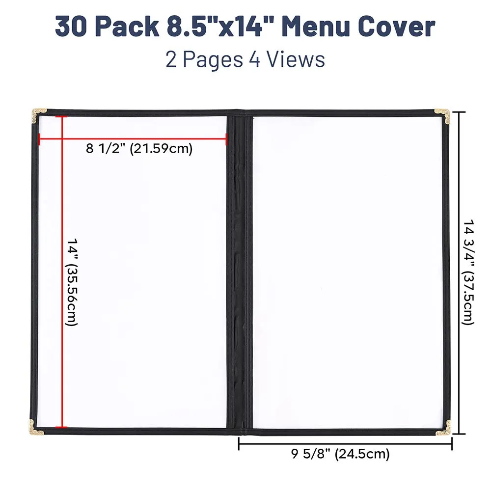 TheLAShop 8-1/2"x14" Clear Restaurant Menu Cover Folder Double 30ct/pk