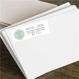 Watercolor Monogram Address Label