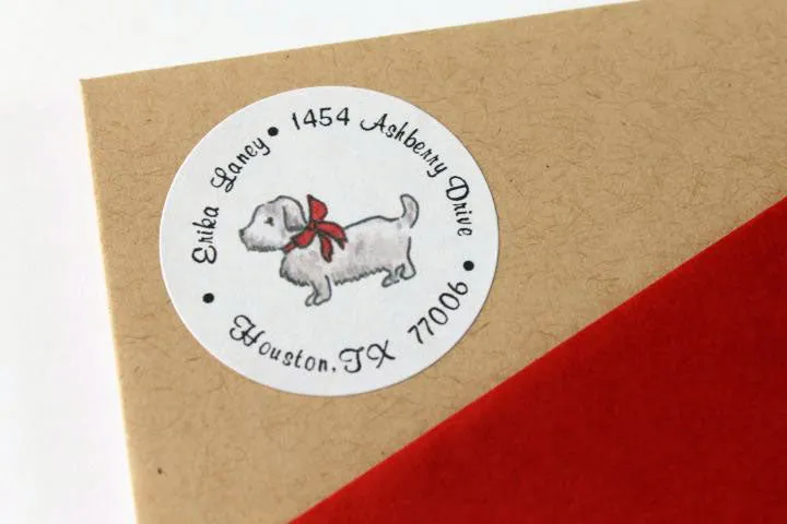 Westie Christmas Return Address Labels