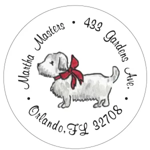 Westie Christmas Return Address Labels